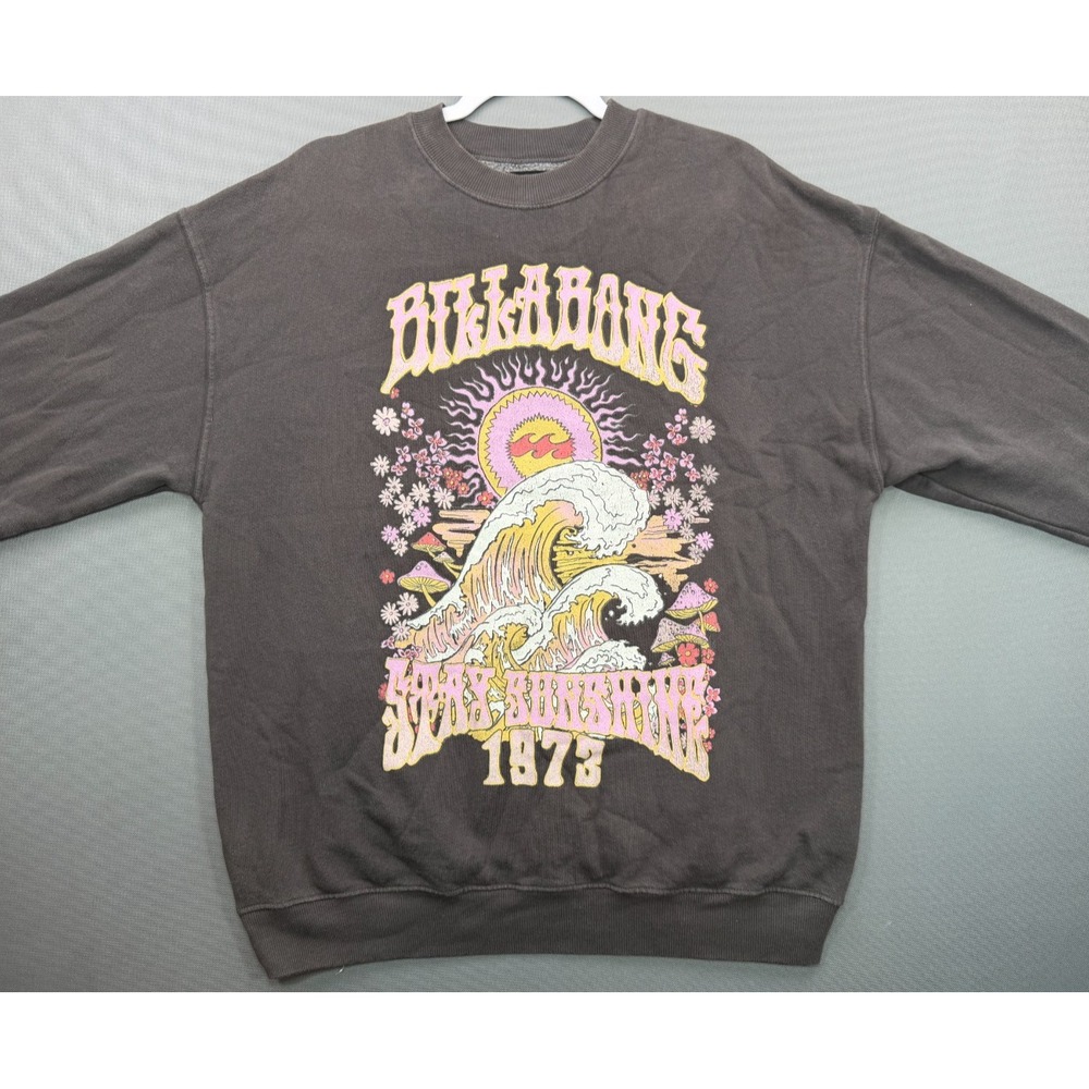Billabong Stay Sunshine Wave Sweatshirt Charcoal ABJFT00437 | Women's Large - Picture 3 of 12